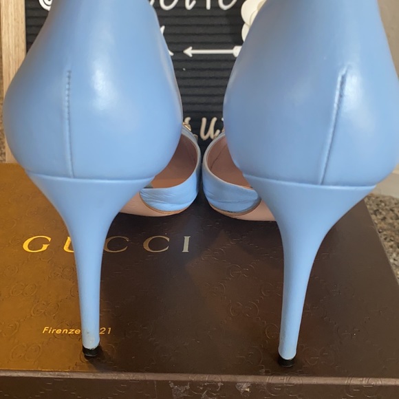 🌐 Gucci Malaga Kid Silver Studded Heels 🌐 - Picture 8 of 9